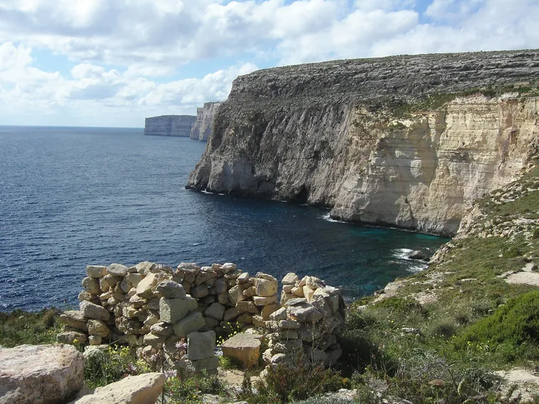Rural Gozo landscape with traditional stone architecture