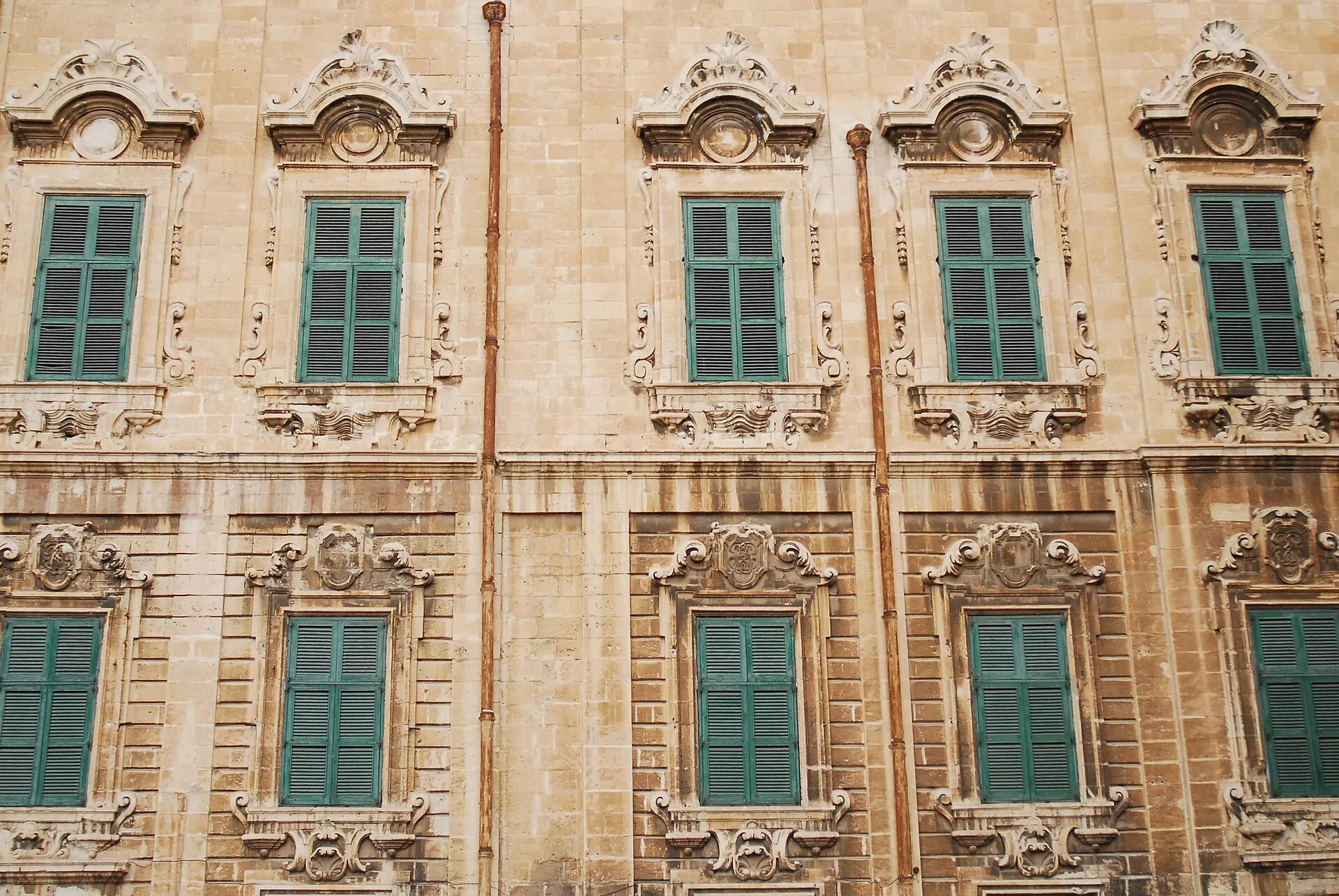 Architecture of Valletta overlooking the Mediterranean Sea, Malta
