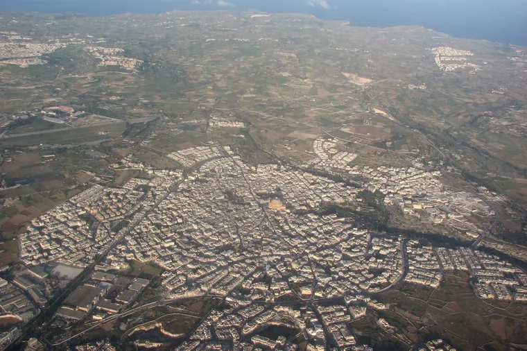 View over Mosta with its landmark dome, Malta