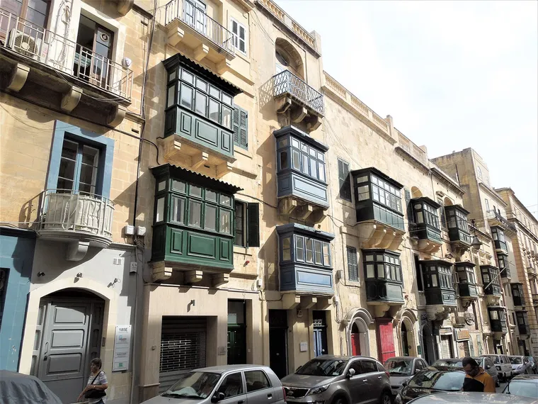 Typical Maltese stone architecture and balconies